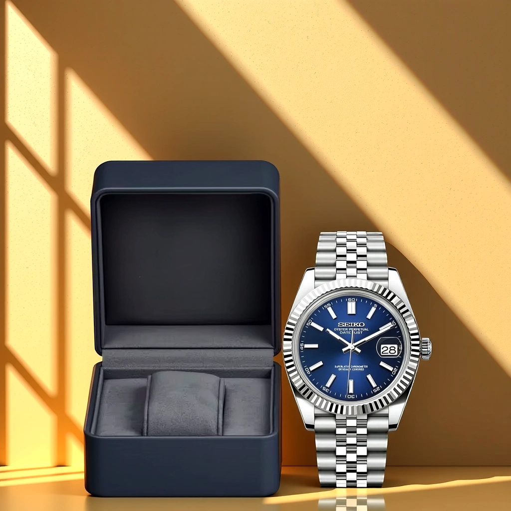 Seiko Mod Datejust – Cadran Bleu – Automatique NH35 – Verre Saphir – Image 2