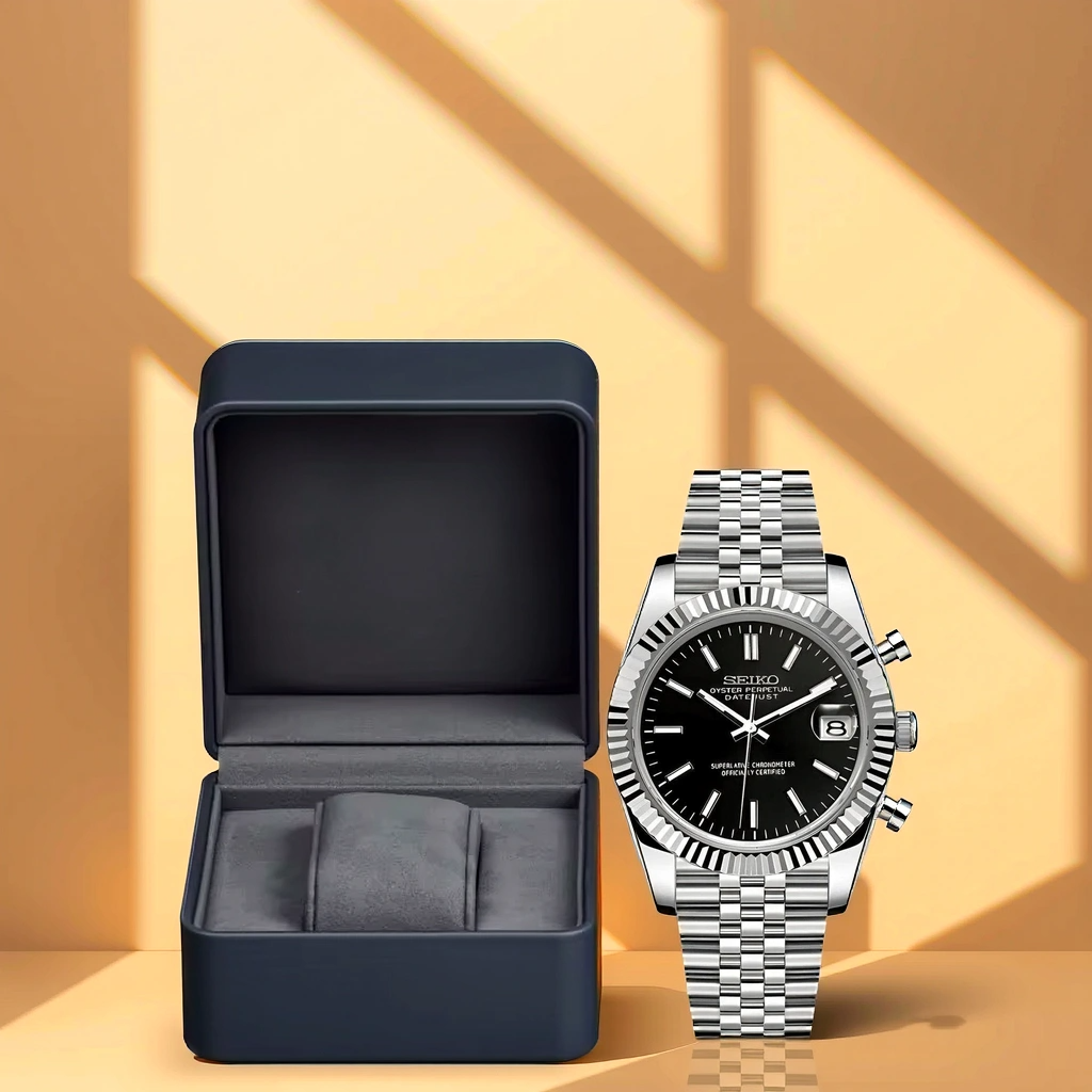 Seiko Mod Datejust – Cadran Noir – Automatique NH35 – Verre Saphir – Image 2