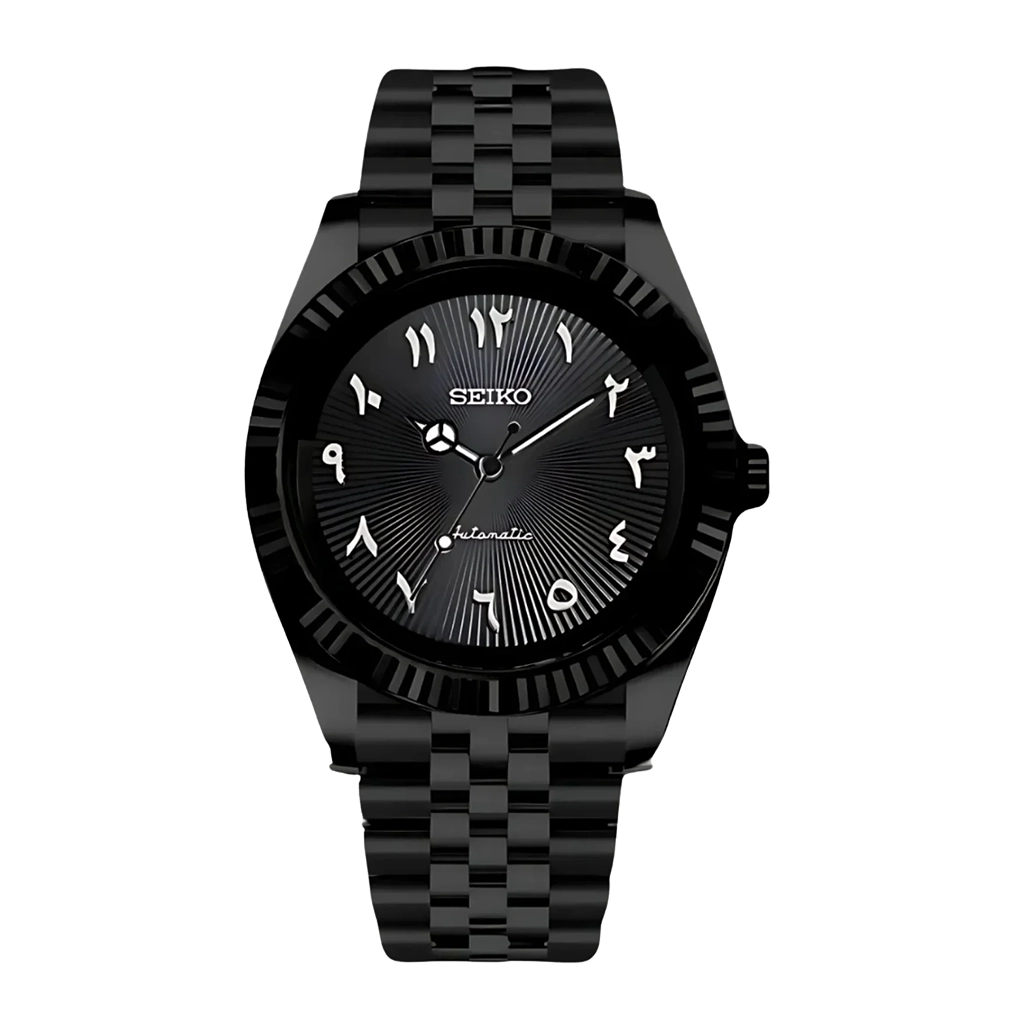 Seiko Mod Datejust – Chiffres Arabes – Obsidienne – Automatique NH35 – Verre Saphir