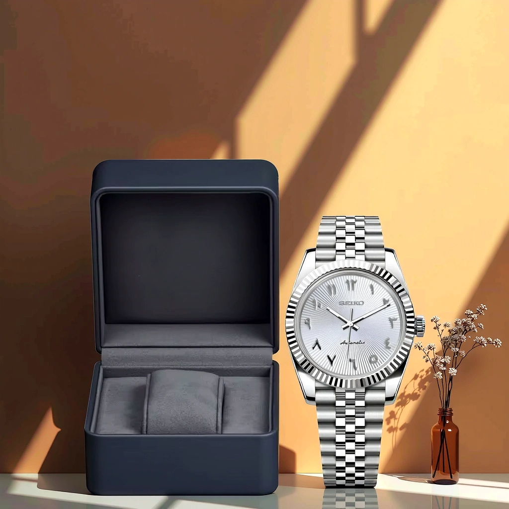 Seiko Mod - Datejust - Chiffre Arabe - Pure Blanc avec Boite