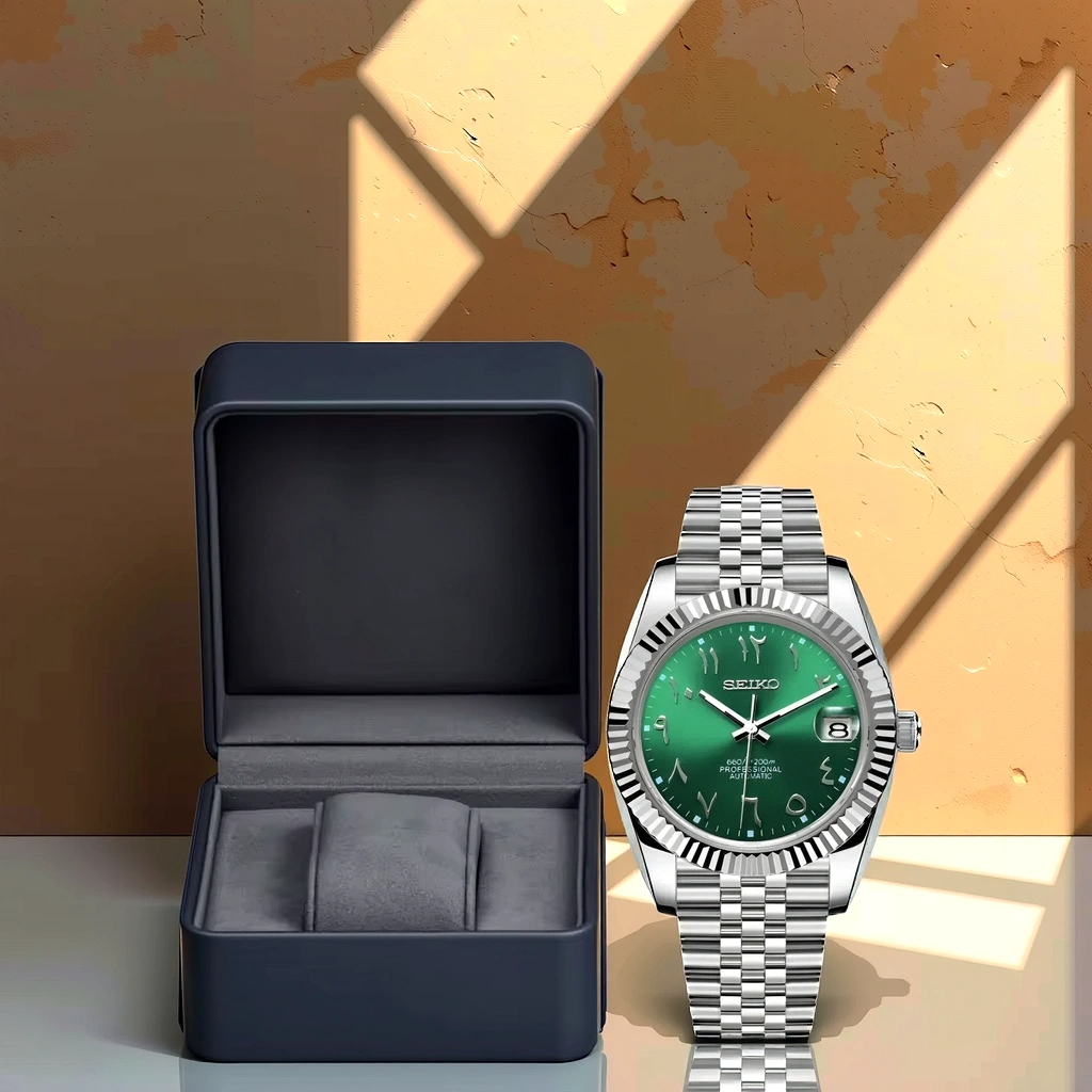 Seiko Mod - Datejust - Chiffre Arabe - Vert avec boite