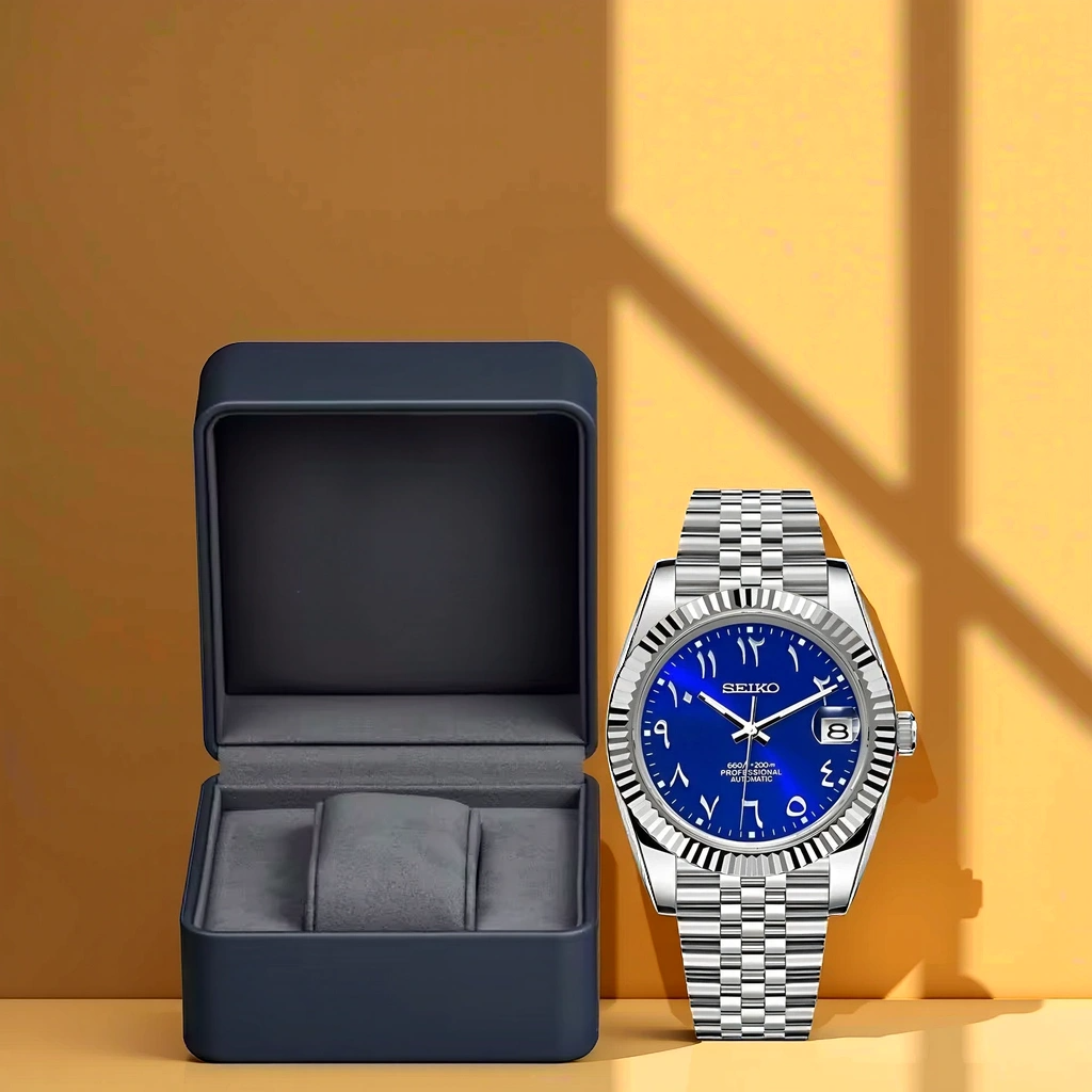 Seiko Mod - Datejust - Chiffre Arabe - éclipse Marine avec Boite