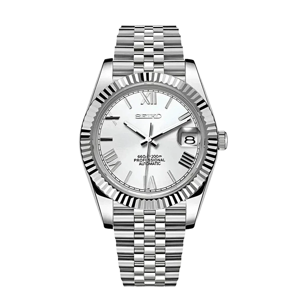 Seiko Mod Datejust – Chiffres Arabes – Mont Blanc – Automatique NH35 – Verre Saphir