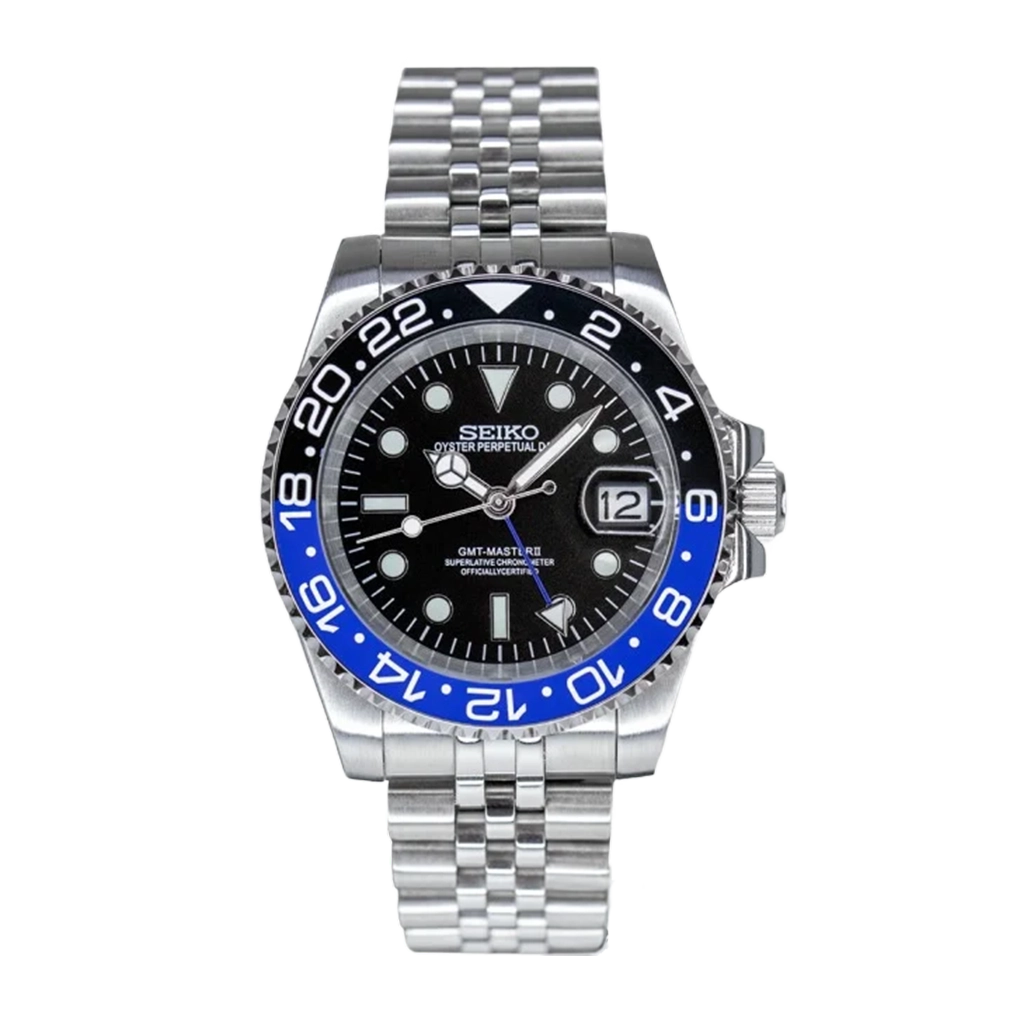 Seiko Mod GMT – Batman – Automatique NH34 – Verre Saphir
