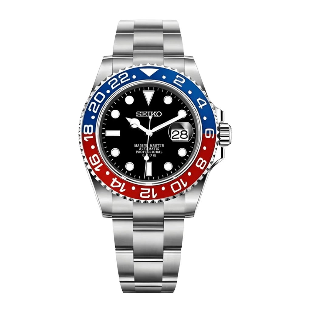 Seiko Mod GMT – Pepsi – Automatique NH34 – Verre Saphir