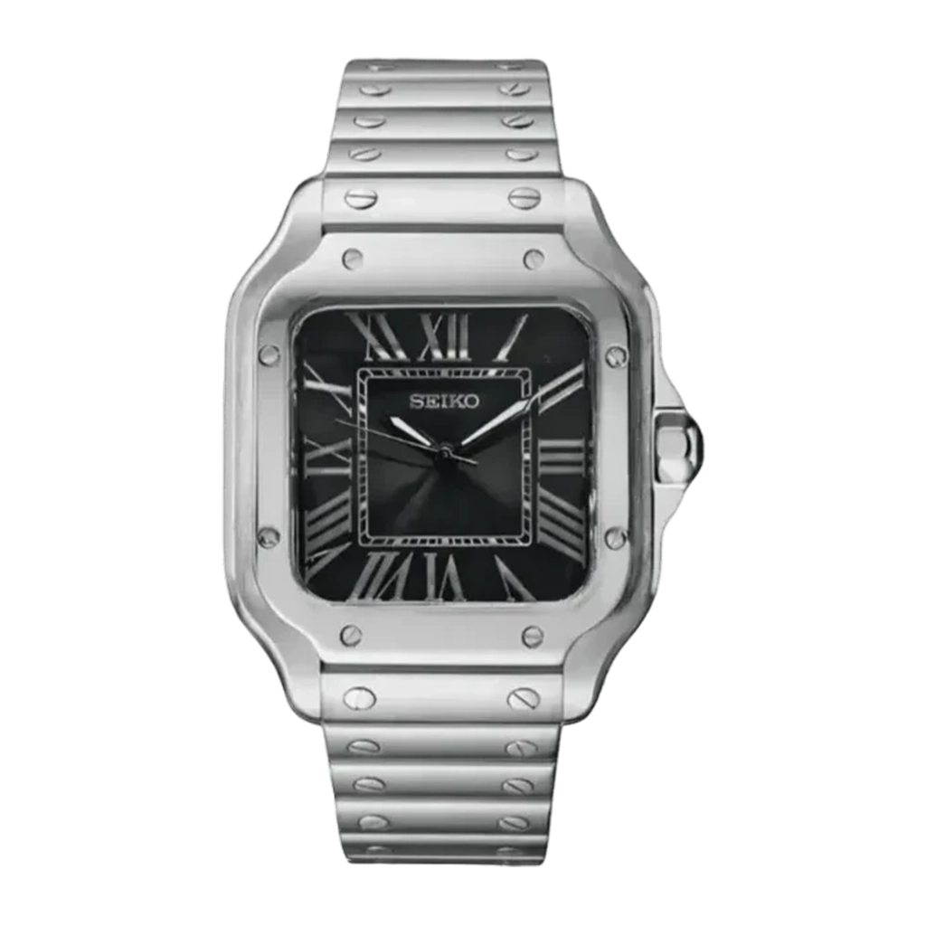 Seiko Mod Santos – Azure Noir – Automatique NH35 – Verre Saphir