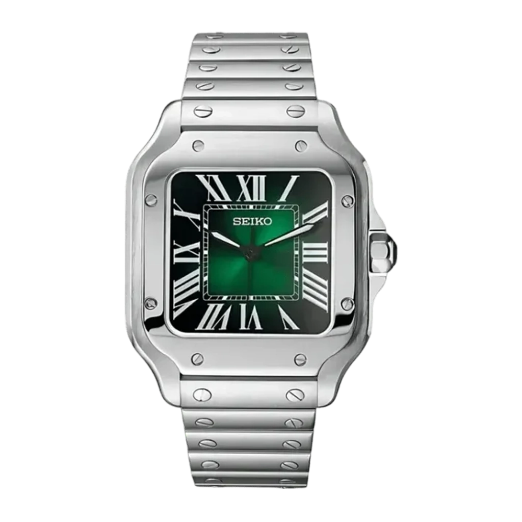Seiko Mod Santos – Vert – Automatique NH35 – Verre Saphir