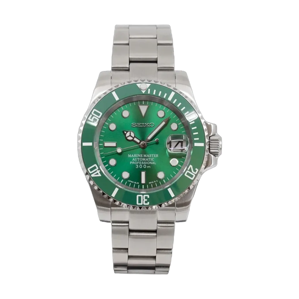 Seiko Mod Submariner – Hulk – Automatique NH35 – Verre Saphir