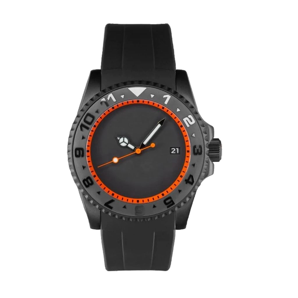 Seiko Mod Submariner – Orange Stealth Blackout – Automatique NH35 – Verre Saphir